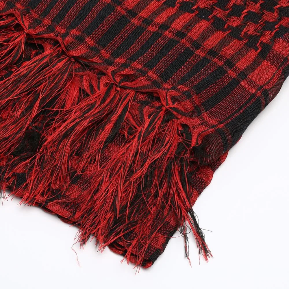 Outdoor Hiking Scarves Military Arab Tactical Desert Scarf Army Shemagh With Tassel For Men Women Muslim Hijab Windproof Warm