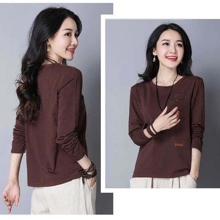 

2021 New Spring Autumn Women Classic Cotton Blouse Female Plus Size Loose Long Sleeve Shirts Lady Simple Style Tops Clothes Q90