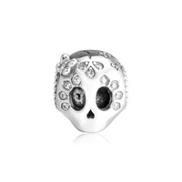 fits european charm bracelets sparkling skull charm sterling silver jewelry for woman beads for jewelry making