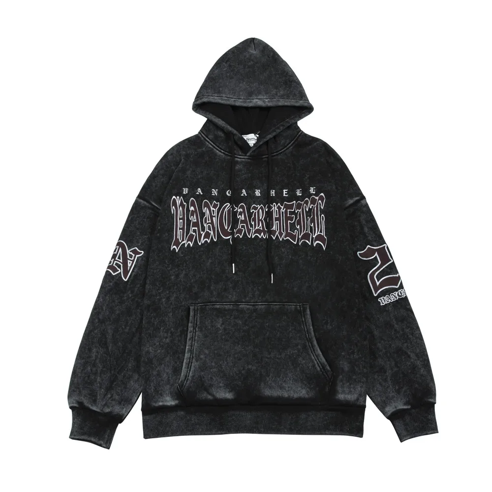 

Hip Hop Fleece Hoodie Streetwear Men Harajuku Letter Embroidery Hooded Sweatshirts Autumn Winter Casual Punk Cotton Pullovers