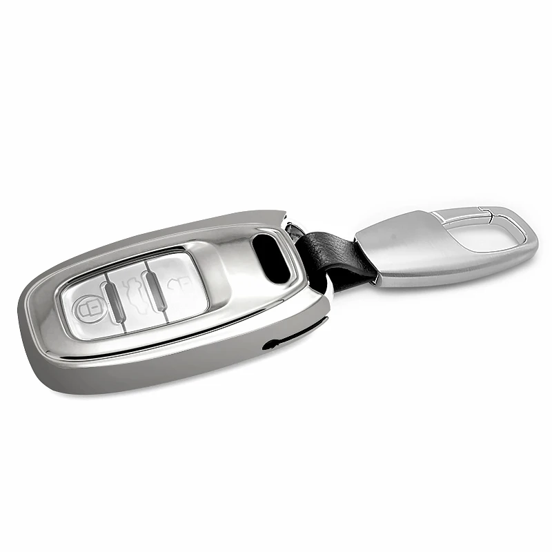 SILVER-BUCKLE Высококачественный Мягкий защитный чехол для ключей из ТПУ для Audi A4L A5 A6 A6L Q5 S5 S7 защитный чехол для автомобиля Стильный чехол - Название цвета: SILVER-BUCKLE