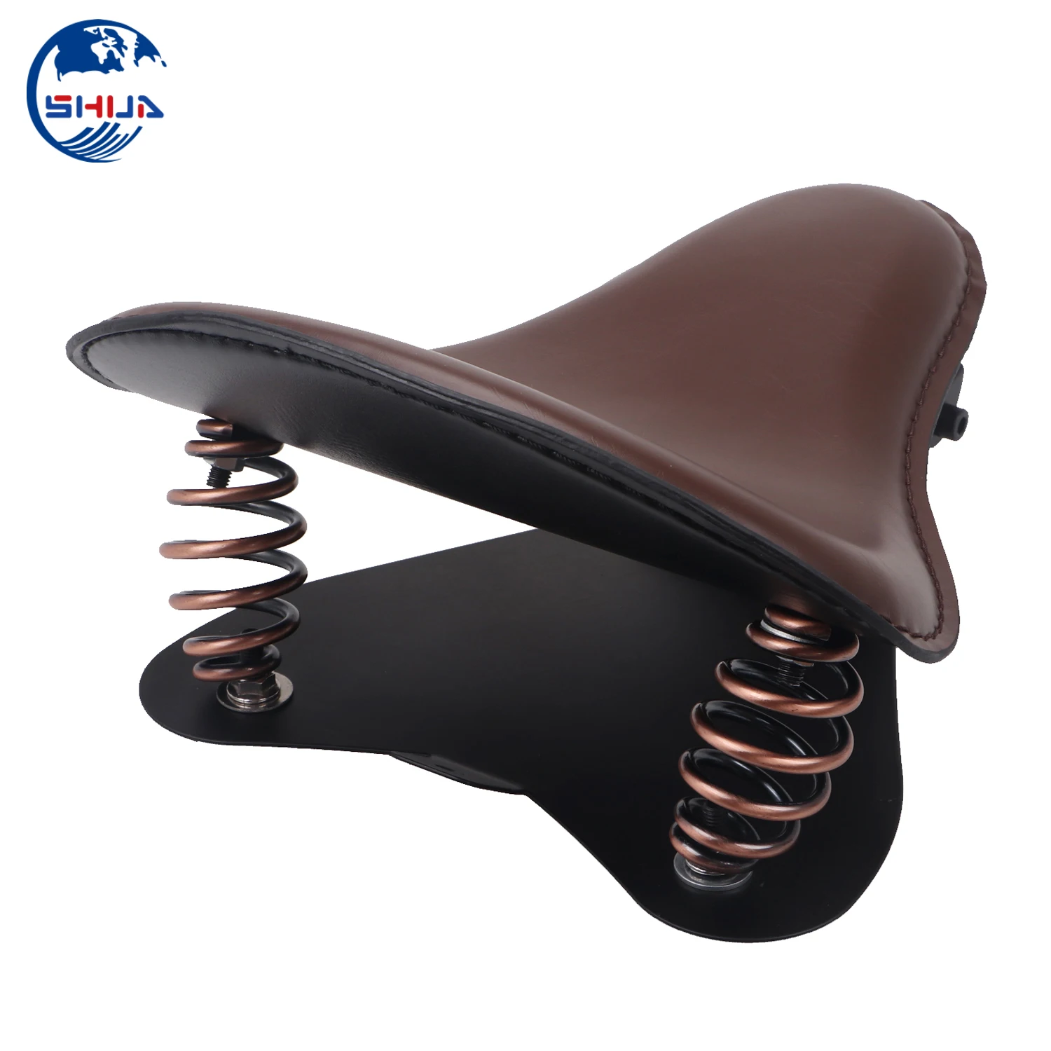 Ретро коричневый кожаный тонкий Solo Seat + 3 &quotпружинный Кронштейн монтажный