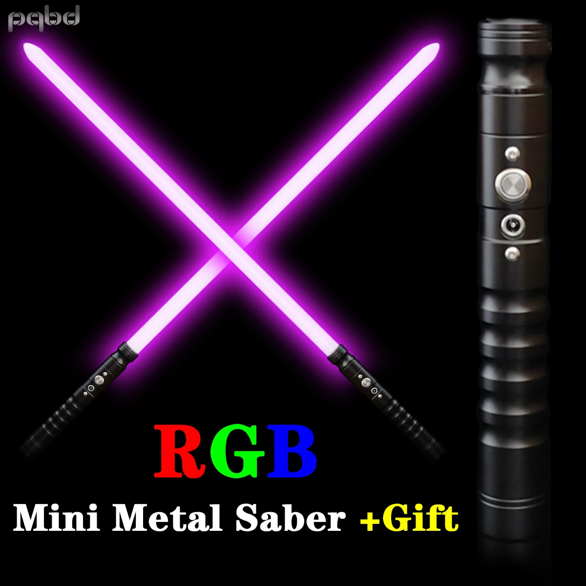 Pqbd мини лазерный меч RGB тяжелый Дуэль звук светильник сабля Цвет менять FX