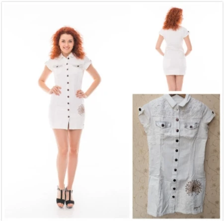 4 Espanhol Graus areia Ретро lavado Lapela vestido - Цвет: 4