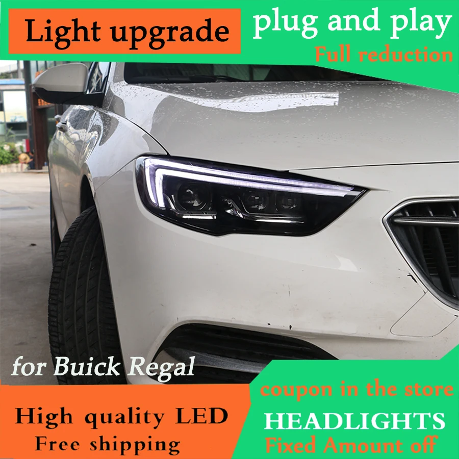 DY_L Автомобиль Стайлинг корпус передней фары для Buick Регал 2017 2018 2019 светодиодный DRL