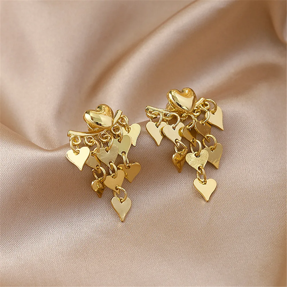 

Real gold plating 925 silver needle lover stud earrings retro tassel earrings creative design fashion earrings Unusual earrings