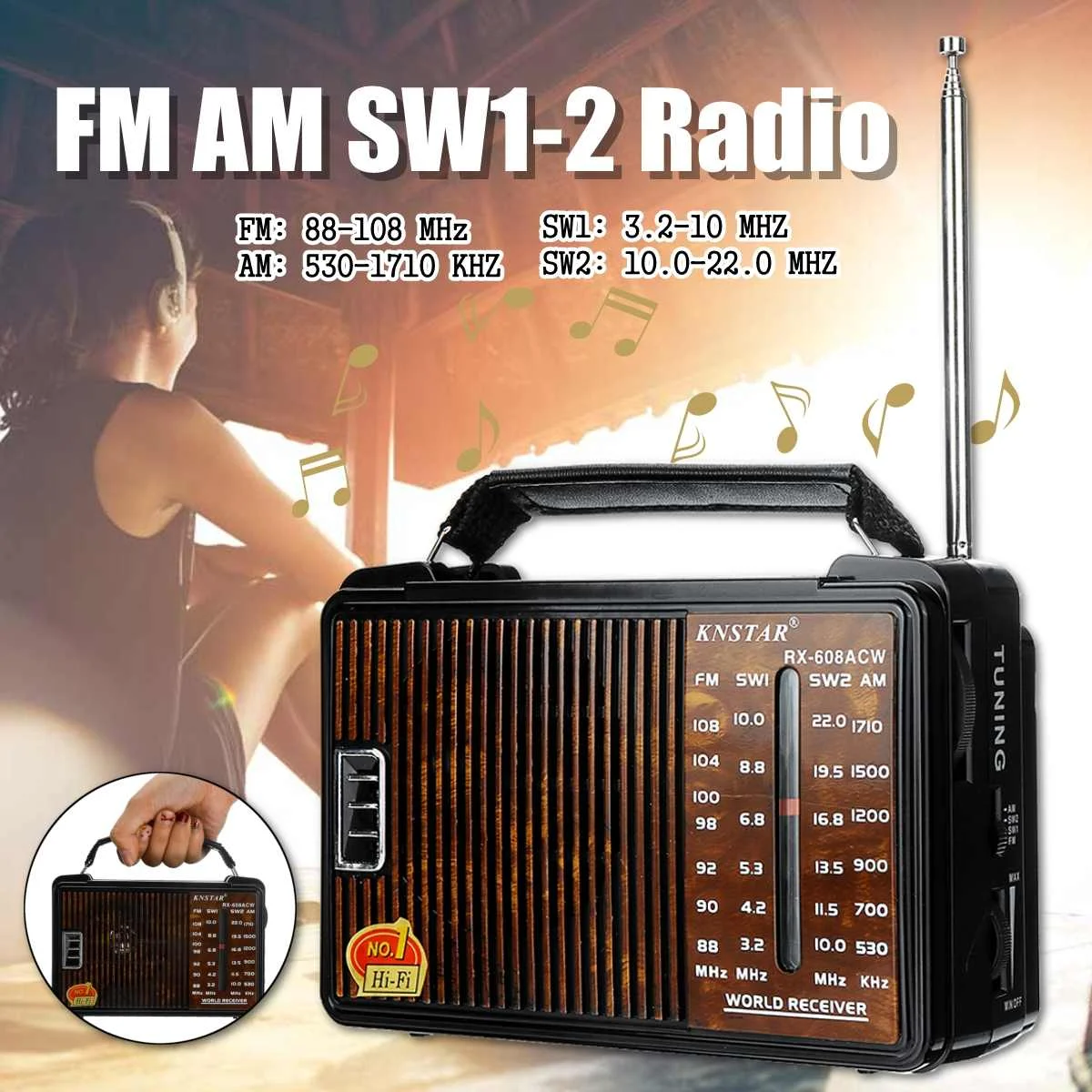 Портативное FM радио AM SW1 3 в пост. Тока SW2 4 диапазона подарок для пожилых