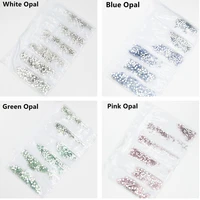 pinkgreenbluewhite opal ss3 ss10 mix sizes glass nail rhinestone glitter strass nail art rhinestone decorations