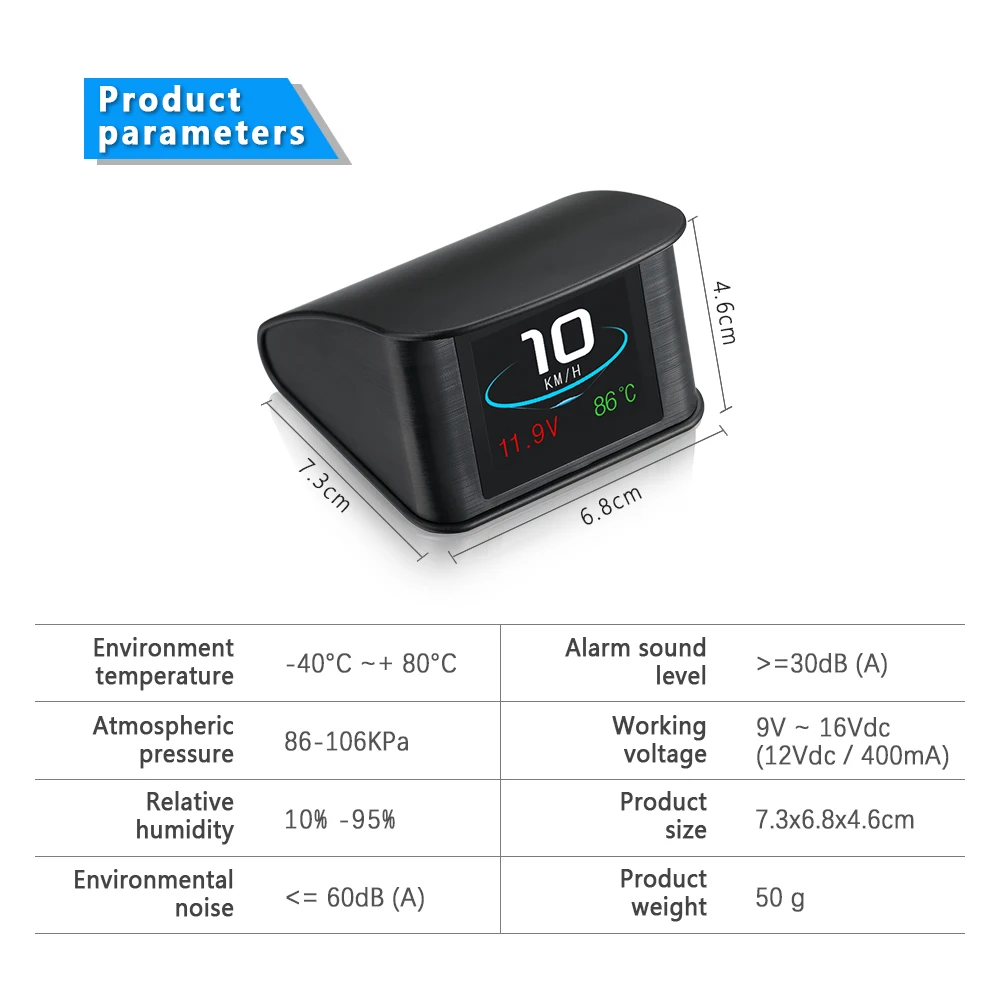 Дисплей HUD P10 Автомобильный GPS OBD OBD2 диагностический инструмент проектор цифровой