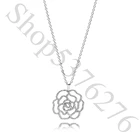 Женское ожерелье из серебра 925 пробы, с подвеской в виде мерцающей розы