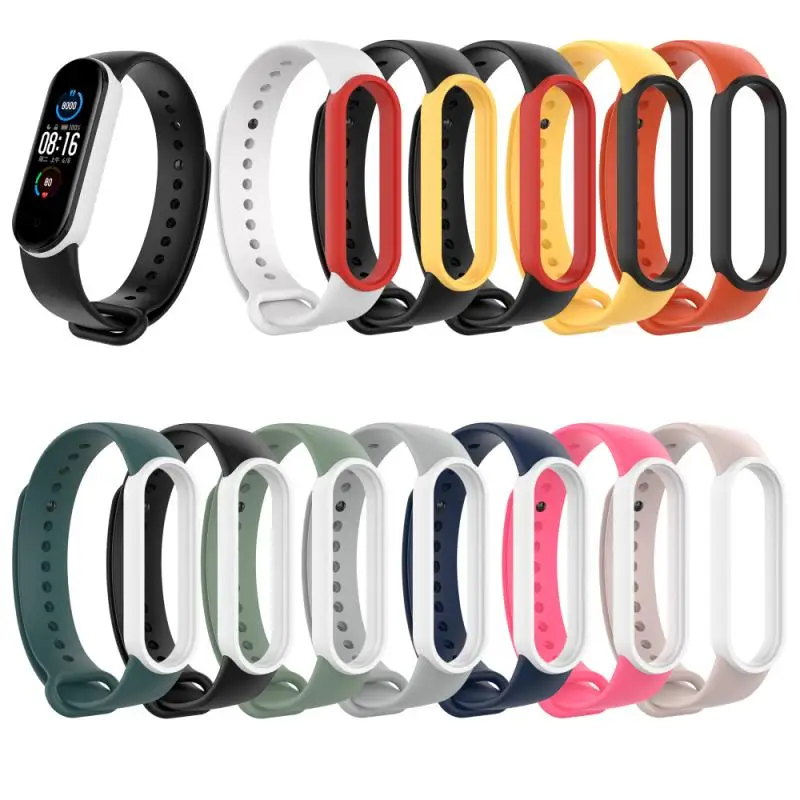 

Straps For Xiaomi Mi Band 5 Silicone Wristband Bracelet Replacement For Xiaomi Band MiBand 5 NFC Wriststrap Colorful TPU Strap