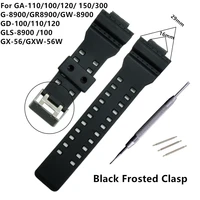16mm silicone rubber watch band strap fit for g shock replacement black waterproof watchbands accessories