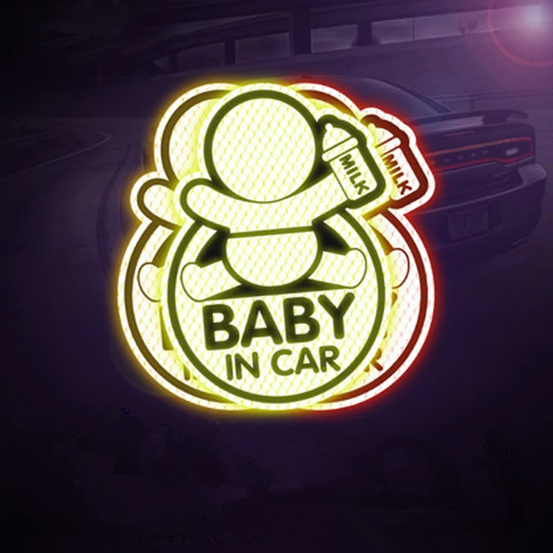 Светоотражающие предупреждающие наклейки мультяшный малыш в автомобиле