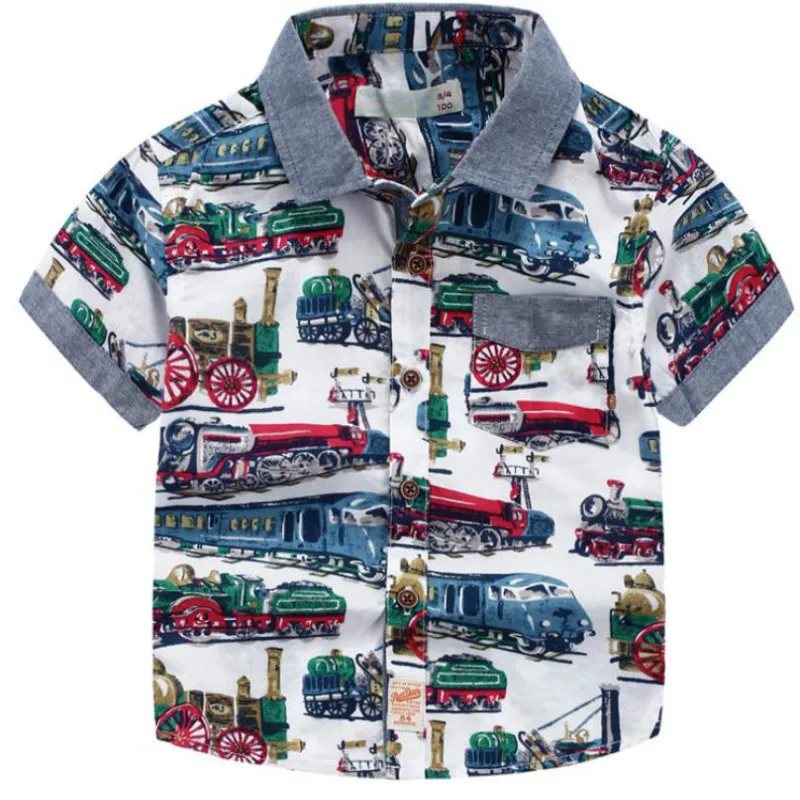 

Детская рубашка, блузка, летний хлопковый топ с коротким рукавом для мальчиков, детская одежда высокого качества