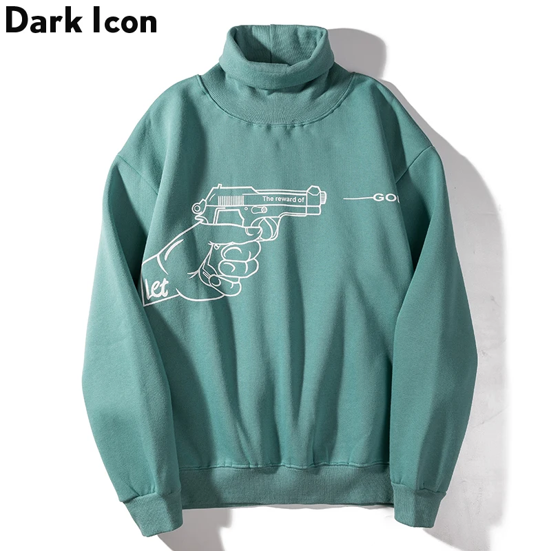Мужская водолазка с принтом темного икона пистолета новинка 2019 пуловер
