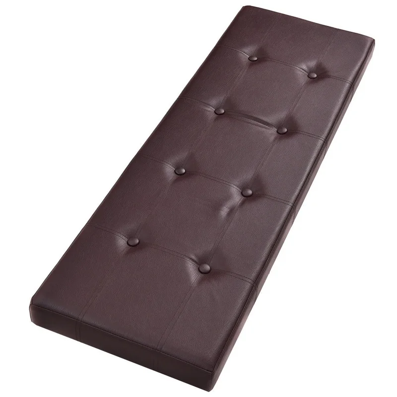 

45" Multifunctional PVC Leather Large Folding Ottoman Storage Seat High Density Sponge Strong Wood Construction Storage Box