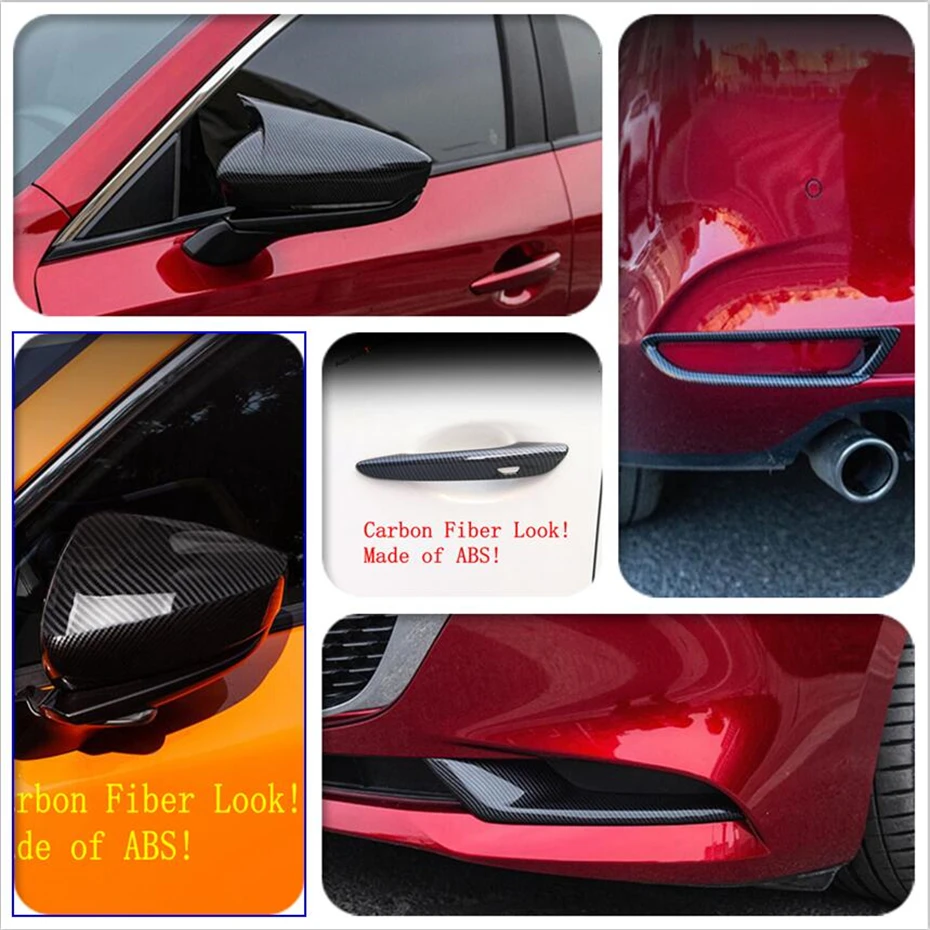 Комплект Yimaautotrims из углеродного волокна для внешнего вида Mazda 3 2019 2020 2021 зеркало