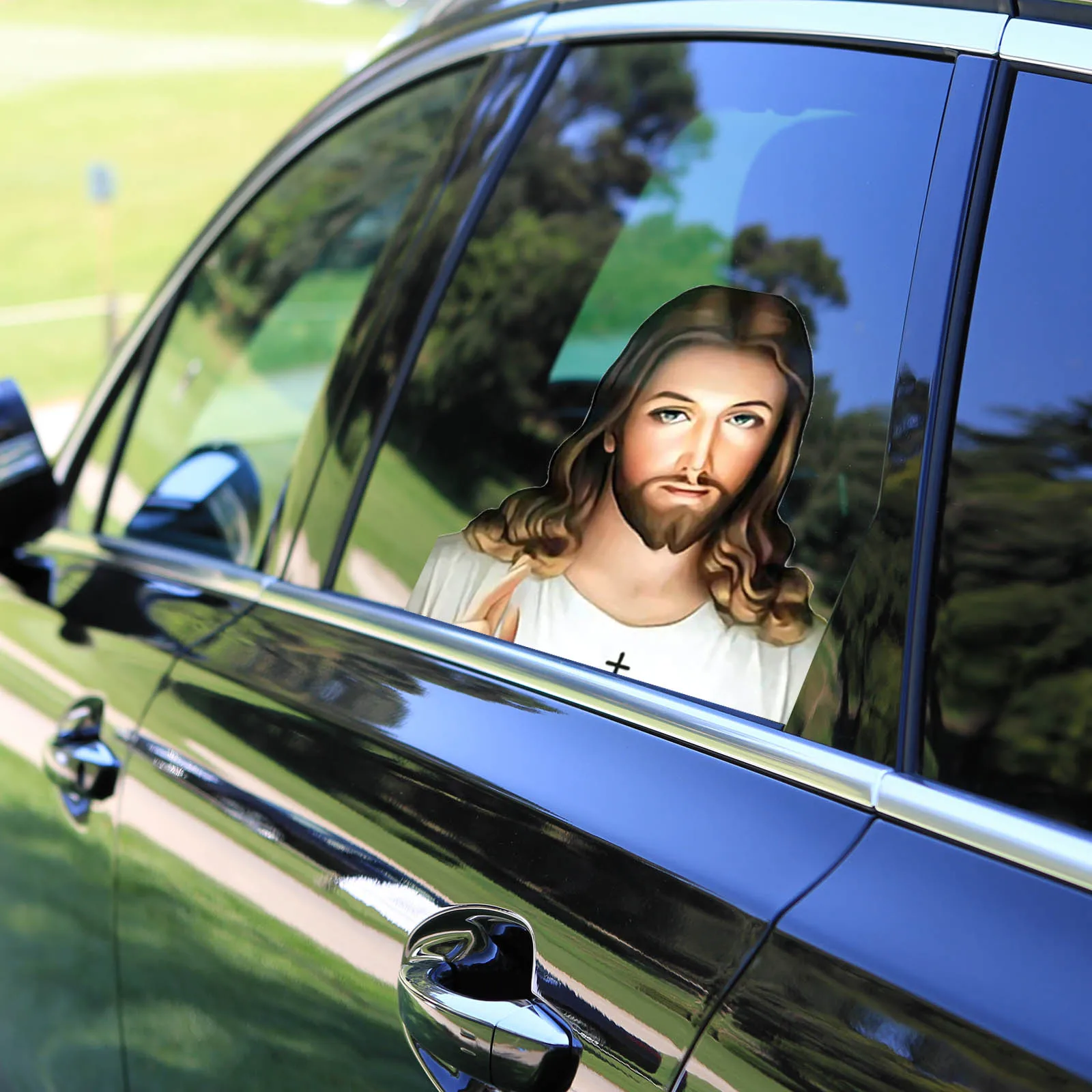 Artudatech Art Classics Ride with Passenger Jesus Christ Funny Decal Car Window Sticker Accessories | Автомобили и мотоциклы