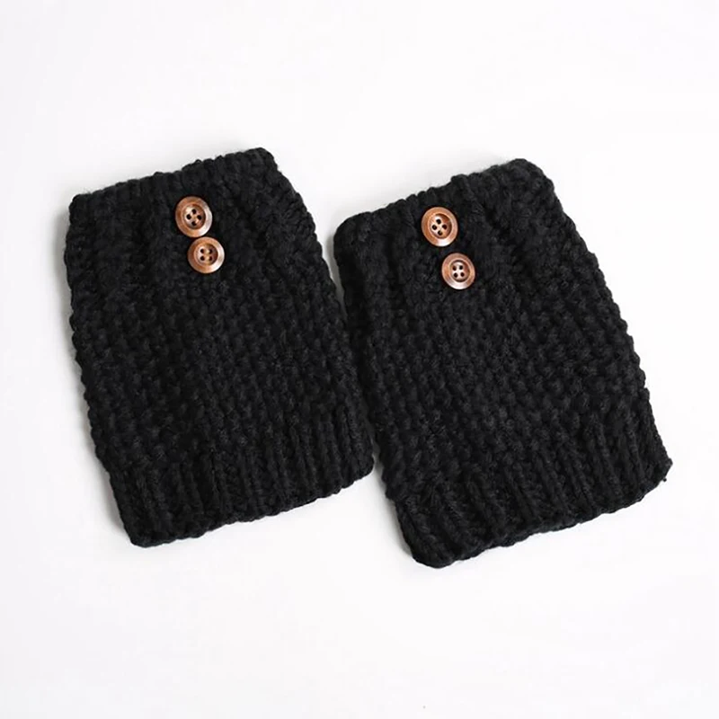 Женские ботинки трикотажные манжеты короткие вязаные гетры зимние теплые носки