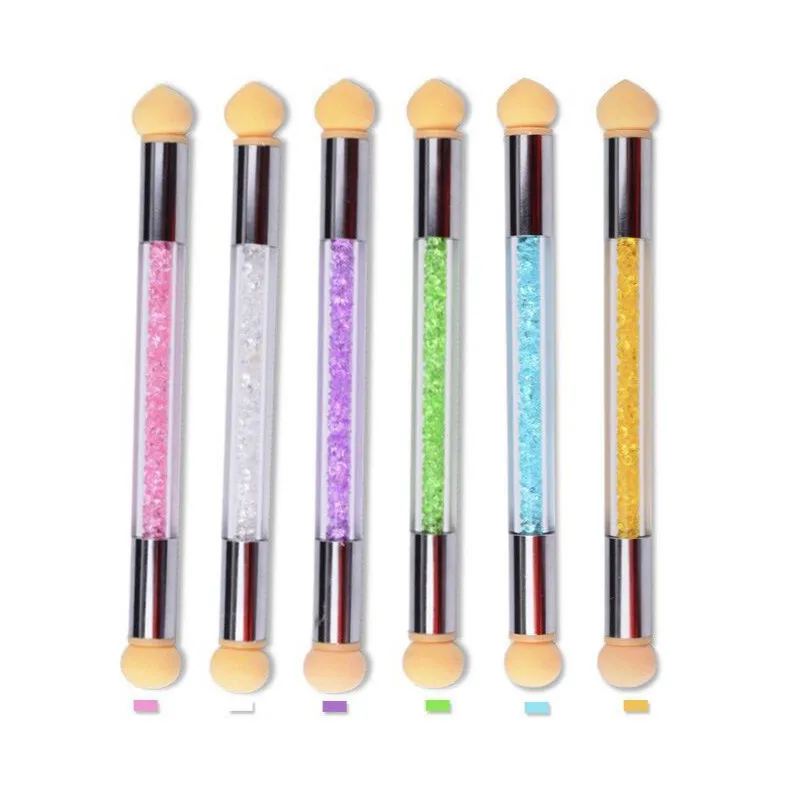 Набор градиентных губчатых ручек для дизайна ногтей цветные точечные кисти