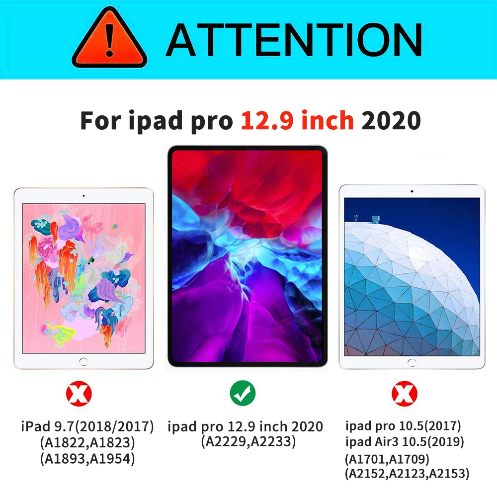 Чехол для планшета iPad Pro 12 9 дюйма 2020 защитный чехол тройного сложения с