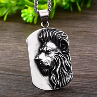 new trendy animal lion pendant necklace for men metal sliding shark necklace pendant accessories party jewelry