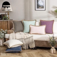 30x50cm45x45cm50x50cm cushion cover solid color linen fabric pillowcase for home living room decor sofa throw pillows case 1pc