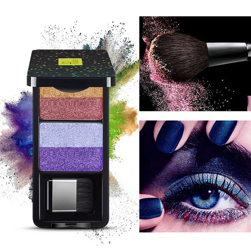 Новые 4 цвета блестящие перламутровые тени для век Палитра стойкий