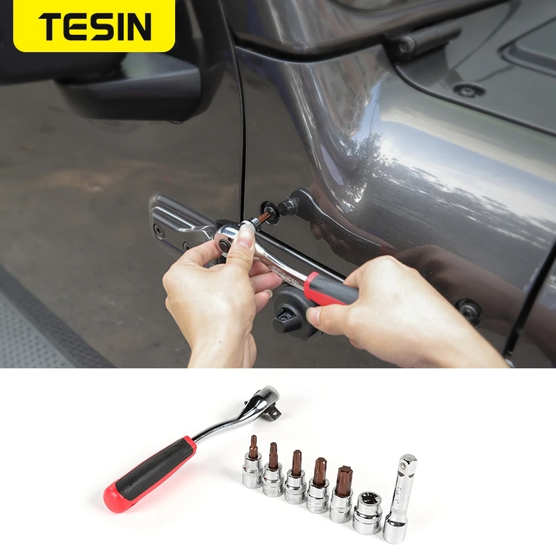 

Инструменты для разборки автомобилей TESIN для Jeep Gladiator JT 2018 +, инструмент для демонтажа винтов и гаечных ключей для автомобилей Jeep Wrangler JK JL, акс...