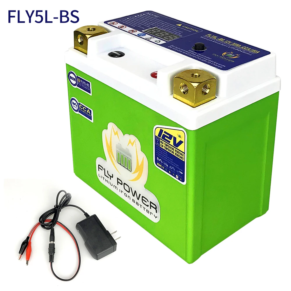 FLY5L BS LiFePO4 мотоцикл литий ионный Батарея 12V 36Wh CCA 180A BMS железо фосфатных