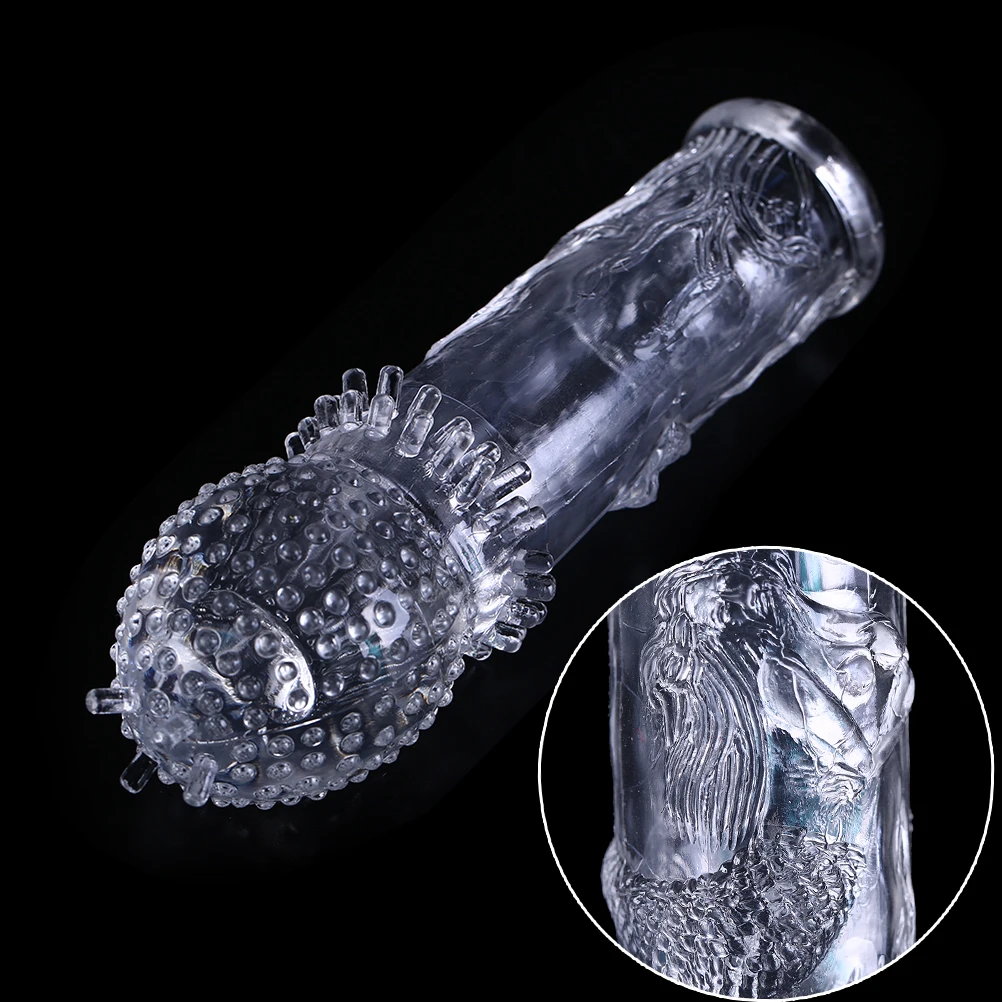 New Transparent G-spot Stimulation for Men Crystal Spike Penis Extender Dick Vibrator Reusable Delay Cock Ring | Красота и здоровье