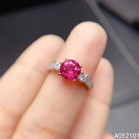 kjjeaxcmy fine jewelry s925 sterling silver inlaid natural pink topaz new girl noble gemstone ring support test chinese style