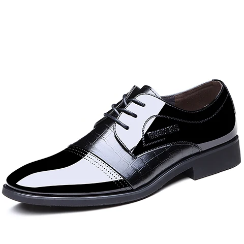 Мужские Лакированная кожа официальная обувь в стиле дерби с острым носком Elegantes