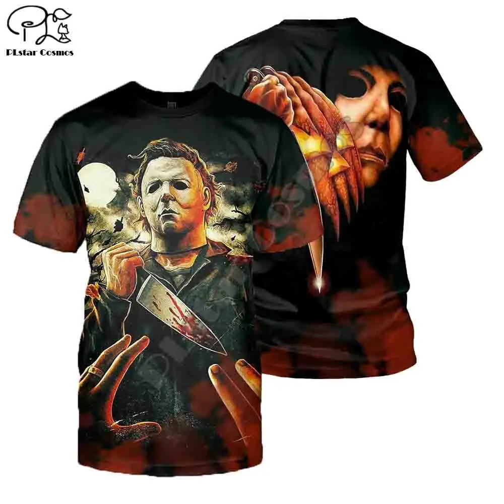 

PLstar Cosmos 3DPrint Halloween Horror All Saints' Day Casual Harajuku Streetwear Unisex Casual Funny Tshirts Short sleeve-c4