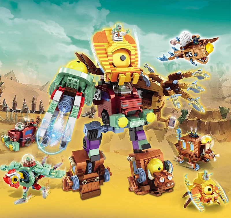 

5 IN 1 Zombies Building Blocks Bricks Action Figures Role Play Battles Technical Educational Gifts Toys for Children Collection