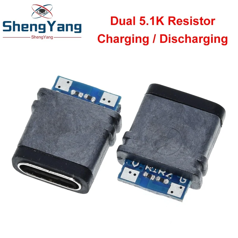 3.1 водонепроницаемый разъем USB Type-C 16 контактов 5 А двойной резистор 1 ком поддержка