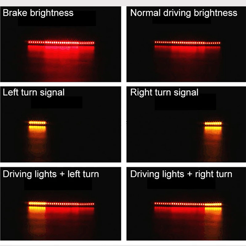 33LED Универсальный мотоциклетный светильник гибкий задний ленточный стоп-сигнал