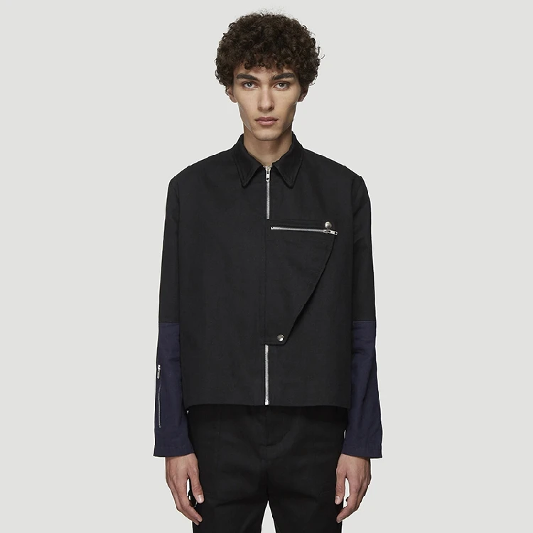 Мужская короткая куртка на молнии с воротником-стойкой два цвета Осень-зима [M-6XL!]