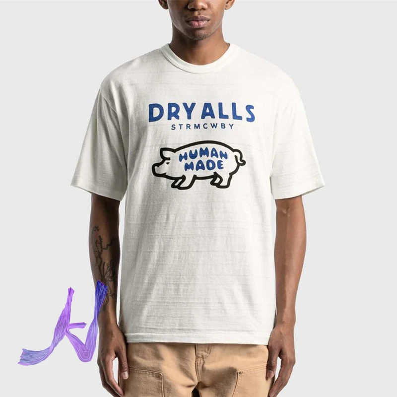 

Human Made T-shirts men's women's High Quality Cartoon Cute Color Piggy Print Tops Oversize Human Made Casual Retro Tshirts