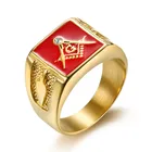 Лидер продаж, эпоксидные золотые кольца в стиле ретро, мастер Мейсон, масонское кольцо из нержавеющей стали, мужское кольцо-масон, модные ювелирные изделия R814G
