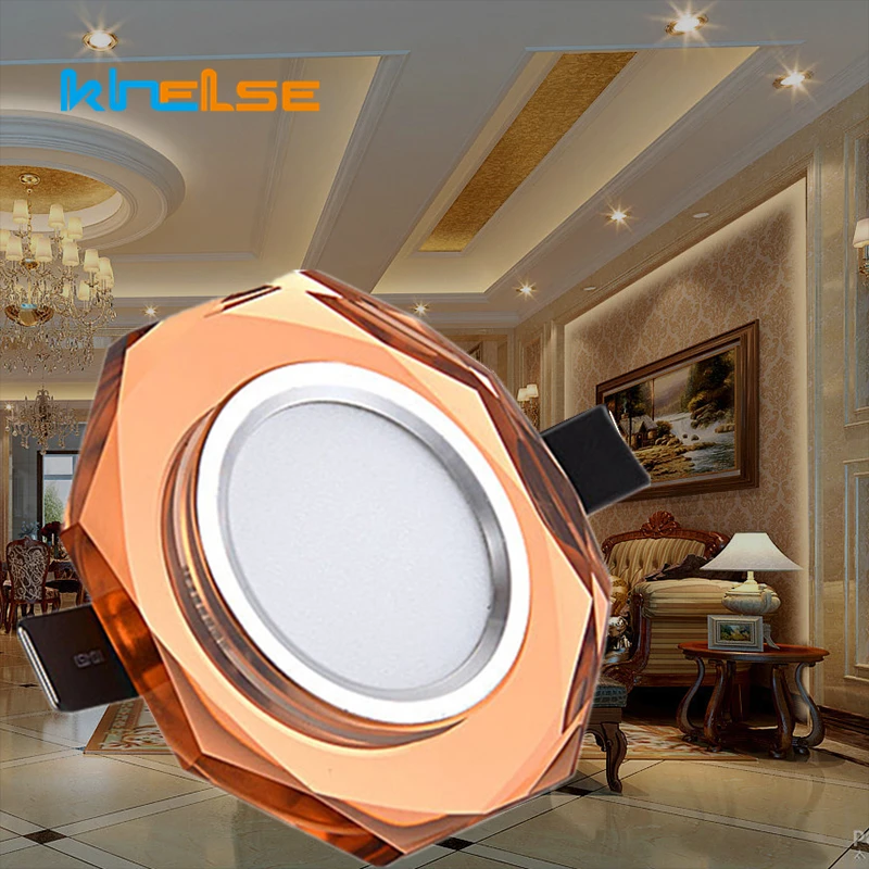 Lámpara de techo LED de 3W, luz descendente de lujo para dormitorio, decoración de sala de estar, foco de iluminación, AC110/220V