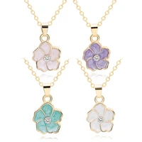 new color sun flower plant lotus pendant charm necklace tiny buddha flower lotos petal chain necklace lady women gift jewelry