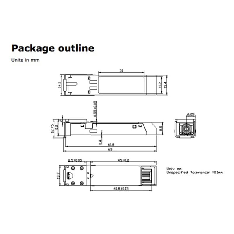Совместим с модулем трансивера SFP 81Y1618 1000BASE-T Copper RJ-45 100m