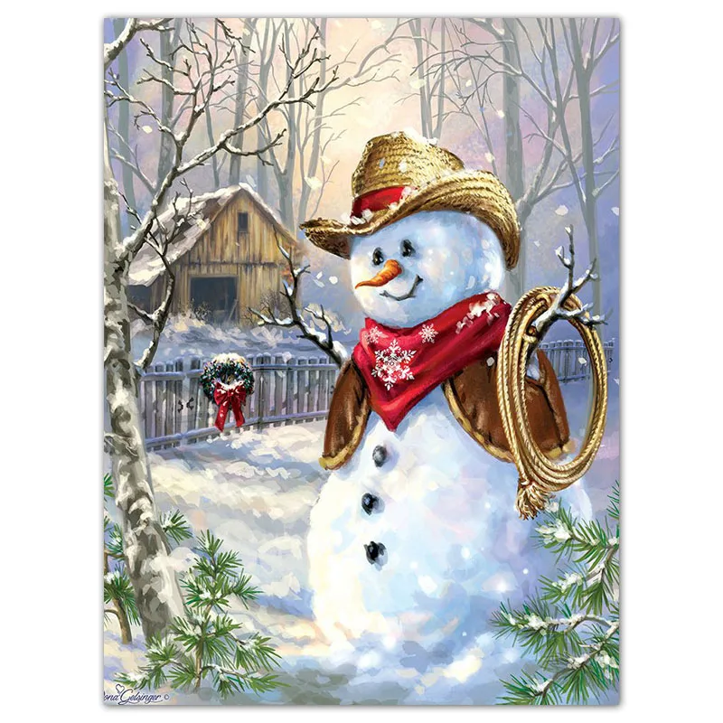 

Полностью квадратный бриллиантовый рисунок Рождество Снеговик полная круглая Алмазная мозаика 5D пейзаж DIY Алмазная вышивка крестиком для ...