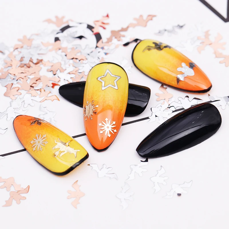 100 шт Смешанная форма Хэллоуин кошка паук летучая мышь металлические блестки