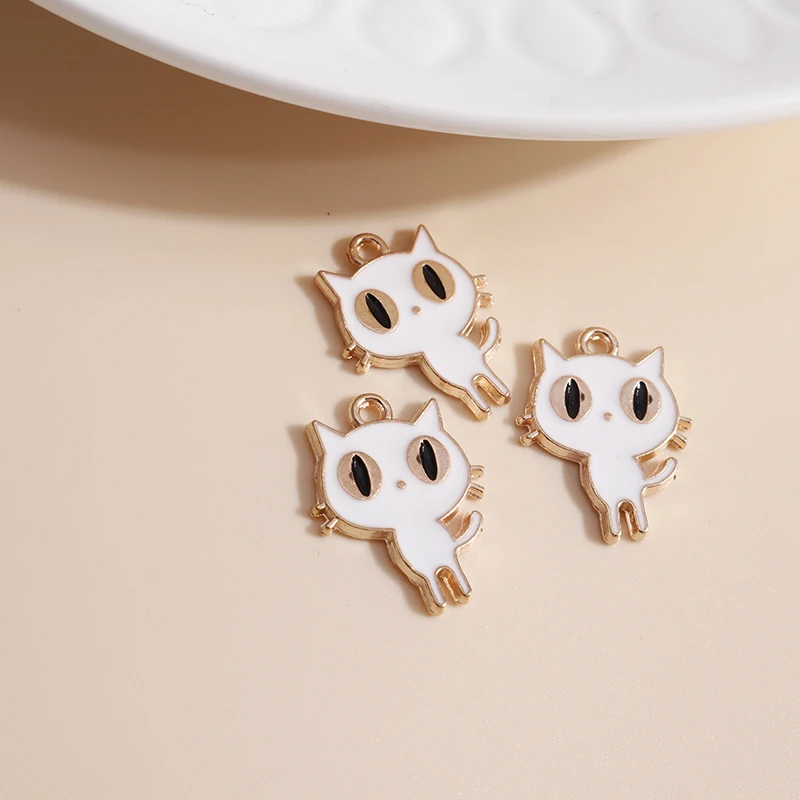 Эмалированные мини-подвески в виде кота сделай сам для ожерелий серег Кулонов