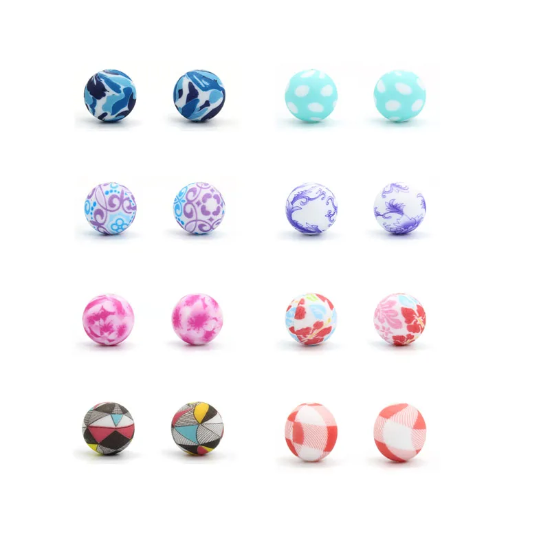 

10 шт., силиконовые бусины для прорезывателя зубов, 12/15 мм