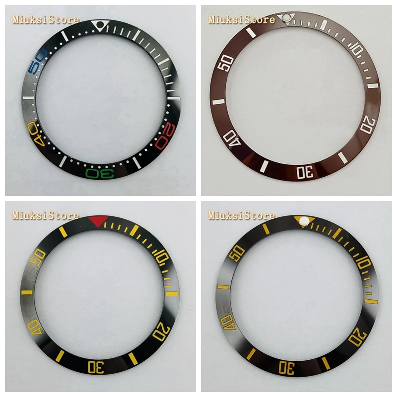 

38mm ceramic bezel insert black with white marks fit 40mm watch case Automatic watch men's watch