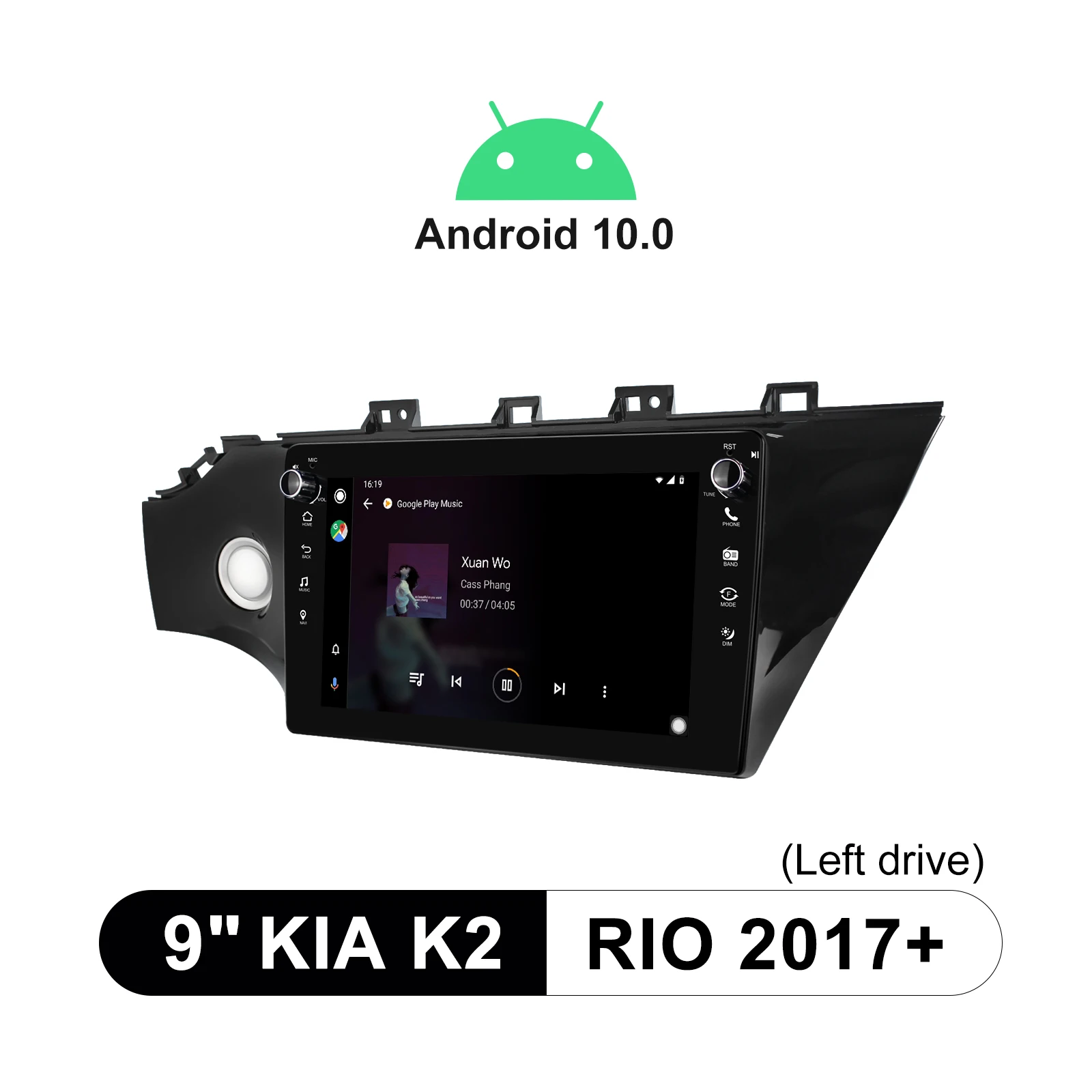 구매 안드로이드 10 자동차 라디오 기아 K2 리오 2017 + 블루투스 9 ''gps 4G 멀티미디어 플레이어 무선 Carplay 지원 스티어링 휠 제어