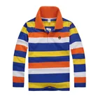 Осенняя детская одежда, рубашка в полоску с длинным рукавом для мальчиков-подростков, модные спортивные рубашки-поло, весенний костюм для большого мальчика